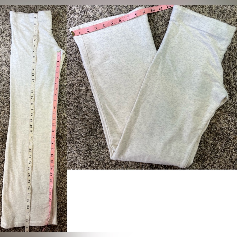 Monrow Classic Low Rise Crop Lounge Sweatpants ~ in Ash/Oatmeal - Picture 11 of 15